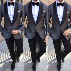 Wedding Suits Men Grey, Wedding Suits Men Black, Groomsmen Grey, Grey Tuxedo, Suit Styles, Prom Tuxedo, Herren Style, Mens Fashion Wedding