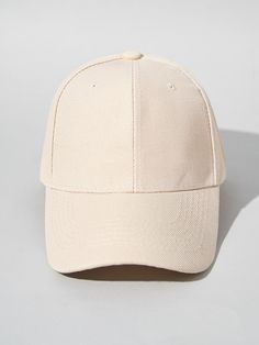 Bege Casual Collar  Tecido Simples Boné de baseball Embellished   Acessórios Femininos Spring Beige Baseball Cap, Baseball Hat Aesthetic, Affordable Beige Cotton Baseball Cap, Beige 5-panel Baseball Cap For Summer, Beige Baseball Cap For Outdoor, One Size Fits Most, Beige Cotton Six-panel Baseball Cap