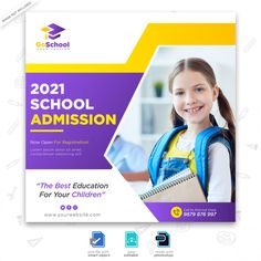 School Pamphlet, Poster Design Kids, Graphic Design Posters Layout, Banner Design Layout, Psd Flyer, Online Study