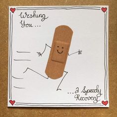 a piece of paper with a drawing of a sticker on it that says, wishing you a speedy recovery