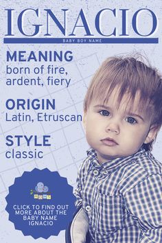 an advertisement for the italian magazine ingnaccioo featuring a baby in plaid shirt