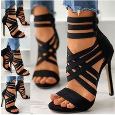 Category:Sandals; Upper Materials:PU,Elastic Fabric; Season:Summer; Heel Type:Stiletto; Gender:Women's; Style:Fashion,Elegant,Minimalism; Heel Height(inch):2-3; Outsole Materials:Rubber; Occasion:Club,Outdoor,Party; Closure Type:Zipper; Pattern:Solid Color; Listing Date:06/14/2023; Production mode:External procurement; 2024 Trends:Heel Sandals,Plus Size,Sandals Boots Summer Boots; Foot Length:; Foot Width:; SizeChart1_ID:2:184043; Size chart date source:Provided by Supplier. Summer High Heels, Basic Heels, Women's Slip On Shoes, Shoes High Heels, Peep Toe Shoes, Peep Toe Sandals, Womens Shoes High Heels