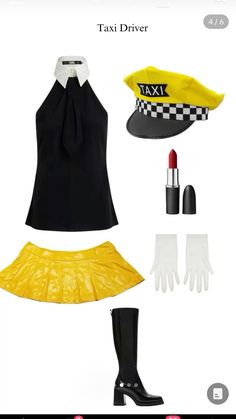 a woman's taxi driver costume is shown in this screenshot from the app