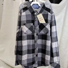 Nwt Size M(10-12) Two Piece Set Flannel Long Sleeves Shirt. Casual Long Sleeve Winter Flannel Shirt, Gray Long Sleeve Flannel Shirt For Fall, Casual Flannel Shirt For Winter, Gray Cotton Shirt For Fall, Casual Winter Flannel Shirt, Winter Long Sleeve Flannel Shirt, Gray Cotton Shirt For Winter, Winter Gray Cotton Shirt, Plaid Cotton Top For Winter