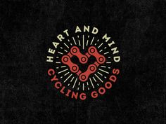 the logo for heart and mind cycling goods