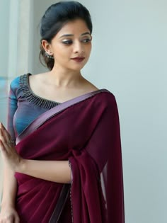 Keep Me Stylish, Cotton Saree Blouse Designs, Style Marocain, Plain Saree, Indian Saree Blouses Designs, Saree Blouse Patterns