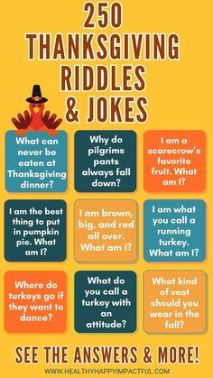 thanksgiving riddles and jokes for kids to help them learn how to say happy thanksgiving