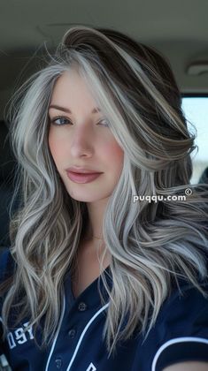 Blonde Dimensional Hair, Silver Hair Color Ideas, Blonde Hair Long, 100 Hairstyles, Long Silver Hair, Silver Blonde Hair, Hair Length Chart