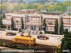 Sims 4 High School, Lotes The Sims 4, The Sims 4 Lots, Sims 4 House Design, Casas The Sims 4, Sims Building