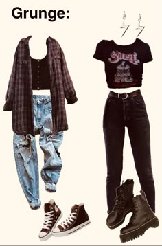 Grunge Outfits Tomboy, 90s Grunge Outfits Punk Rock, Real Grunge, Grunge Outfits Women, Rocker Aesthetic, 80s Outfits, Tomboy Femme