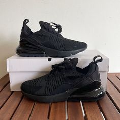 Brand New Nike Air Max 270 Size Women 6.5 Style:Ah6789-006 Color:Black ******* Please Take A Close Look Of All Pics And Video, You Will Get The Exact Pair Of Shoes Displayed In Pics. All Sales Are Final And I Don’t Accept Return! Thank You! Nike Shoes Air Max 270 Black, Nike Air Max 270 Women, Air Max 270 Women, Nike Air Max 270 Black, Nike 270, Black Athletic Shoes, Nike Classic Cortez, Nike Tennis Shoes, Nike Classic