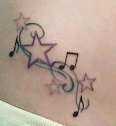 2000s Tattoo Ideas, 2000s Tattoos, Music Notes Drawing, Music Notes Tattoo, Music Note Tattoo, Funky Tattoos, Sharpie Tattoos, Star Tattoo Designs, Music Tattoo Designs