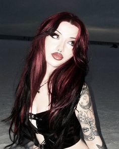 Anya Qadir from Arsonists Lullaby (Tom Riddle) Fanfiction by Tmrscovenx Arsonists Lullaby, Black And Red Hair, Vampire Hair, Band Hairstyles, Hairstyles For Natural Hair, Rubber Band Hairstyles, Skunk Hair, 2023 Beach, Black Red Hair