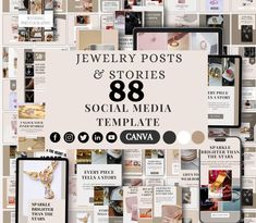 jewelry posts and stories social media template