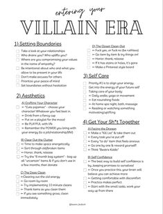 How To Set Standards For Yourself, Villain Era Checklist, Entering Your Villain Era, Reinventing Yourself, Villain Era, Hot Girl Summer