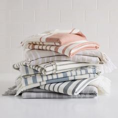 Made from 100% organic Turkish cotton, our Turkish Tassel Towels gets softer with each wash (but don't lose their absorbency). They look just at home in the kitchen as in the bathroom. - how to fold towels, kitchen towels, how to store towels West Elm Bathroom, Linen Decor, Kids Hooded Towels, Towel Weaving, Bath Wrap, Hanger Design, Organic Cotton Yarn, Everyday Moments, Joanna Gaines