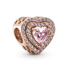 Pandora Rose, Charms Pandora, Rose Gold Charms, Bracelet Pandora, Rose Gold Heart, Rose Gold Pink, Dangle Charms, Pandora Bracelet, Heart Beads