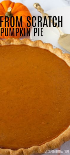 a pumpkin pie sitting on top of a table