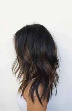 Brunette Hair Color With Highlights, Partial Balayage, Hair With Highlights, Black Hair With Highlights, Short Hair Balayage, Hair Color Highlights