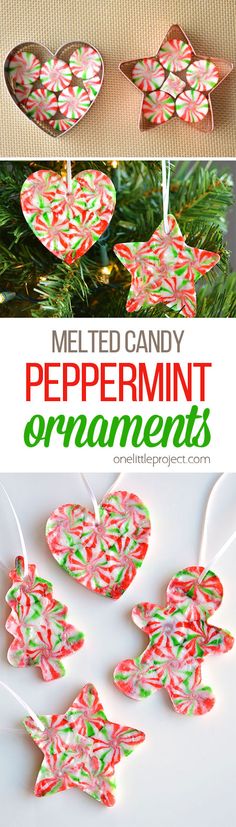 melted candy peppermint ornament is an easy christmas craft for kids to make