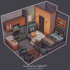 Sims Basement Ideas, Sims 4 Tiny Home, Sims 4 Base Game Room Ideas, Sims 4 Dorm, Sims 4 Living Room Ideas, Attic Room Ideas, Sims 4 Houses Layout, Lotes The Sims 4