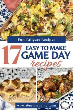 an easy to make game day recipe with chicken, cheese and other appetizers