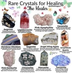 Crystal Meanings Charts, Energy Stones Crystal Healing, Stone Identification, Crystal Identification, Crystal Magick, Crystals Healing Grids, Gemstones Chart, Magic Stones