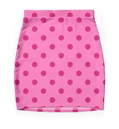 Super stretchy and durable polyester mini skirt. Vibrant, high-quality sublimation print across the front and back. Size range XXS-2XL. Seamless Large Dark Hot Pink polka dot pattern on a Light Hot Background Hot Background, Cute Pink Skirt, Light Hot Pink, Hot Pink Mini Skirt, Pink Mini Skirt, Pink Skirt, Pink Mini, Pink Polka Dots, Polka Dot Pattern