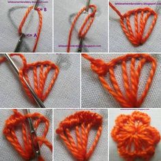 instructions to crochet an orange flower