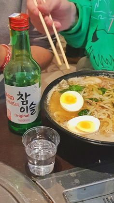 Ramen, soju, lunch, Korea, anime Korean Soju, Ramen