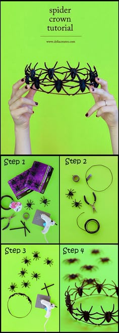 instructions to make spider web bracelets for halloween