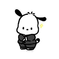 a black and white drawing of a little cow sitting on the ground with its legs crossed