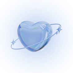 a blue heart shaped object with stars around it