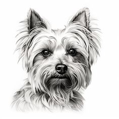 a black and white drawing of a dog