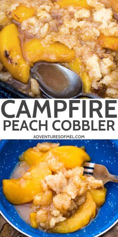 this campfire peach cobbler is an easy and delicious dessert