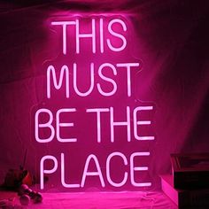 This Must Be The Place Neon Sign Pink Neon Sign, Neon Rose, Wedding Neon Sign, Viria, Novelty Lighting, Neon Wedding, Led Neon Lighting, Neon Light Signs, Pink Neon