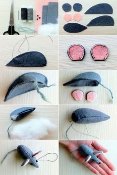 the steps to make a mouse out of felt