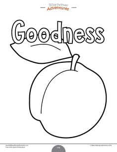 an apple with the word goodness written on it