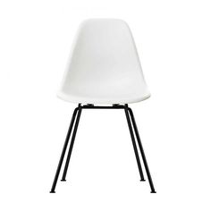 a white chair with black legs on a white background