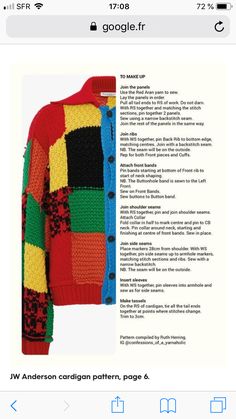 an image of a colorful sweater on the app store's iphone page, with text below it