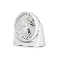 a white fan sitting on top of a table