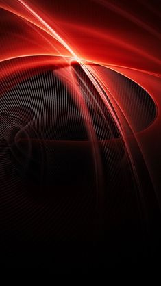 an abstract red and black wallpaper with wavy lines in the center, on a dark background