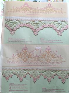 the paper has pink and white lace on it