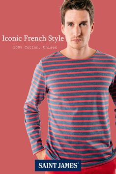 Symbol of vintage French fashion, universal and timeless, our selling Breton tee, MINQUIERS MODERNE, is made of soft cotton with a unisex fit.  Available in 10 colors. Meticulously crafted in Normandy, France at our employee-owned factory whose output has been outfitting the French Navy and assorted fashion legends since 1889.