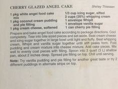 the recipe for cherry glazed angel cake is shown in an article about how to make it