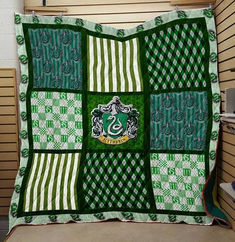 Slytherin House Quilt Harry Potter Quilt, Slytherin Pride, Slytherin House, Cold Weather Camping, Microfiber Blanket, House Quilts, Handmade Wall Hanging, Personalized Quilt, Down Comforter