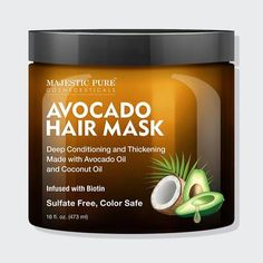 Hair Masks For Dry Damaged Hair, Coconut Hair Mask, Overnight Hair Mask, Avocado Hair Mask, Avocado Hair, Glow Hair, Best Hair Mask, Coconut Hair, Coconut Oil Hair Mask