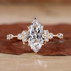 Elegant marquise cut diamond ring, showcasing its elongated shape and brilliant sparkle. Marquise Wedding Ring, Marquise Cut Diamond Ring, Pretty Engagement Rings, Marquise Diamond Engagement Ring, Cute Engagement Rings, Enchanted Wedding, Future Engagement Rings, Vintage Engagement Ring