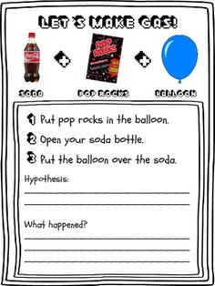 an open soda bottle and balloon with the caption let's make ces