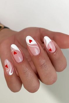 Red And White Nails, Nails Trend, School Nails, Nail Swag